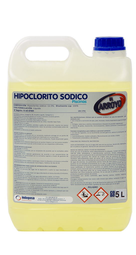 El Arroyo Hipoclorito Sódico 5L.